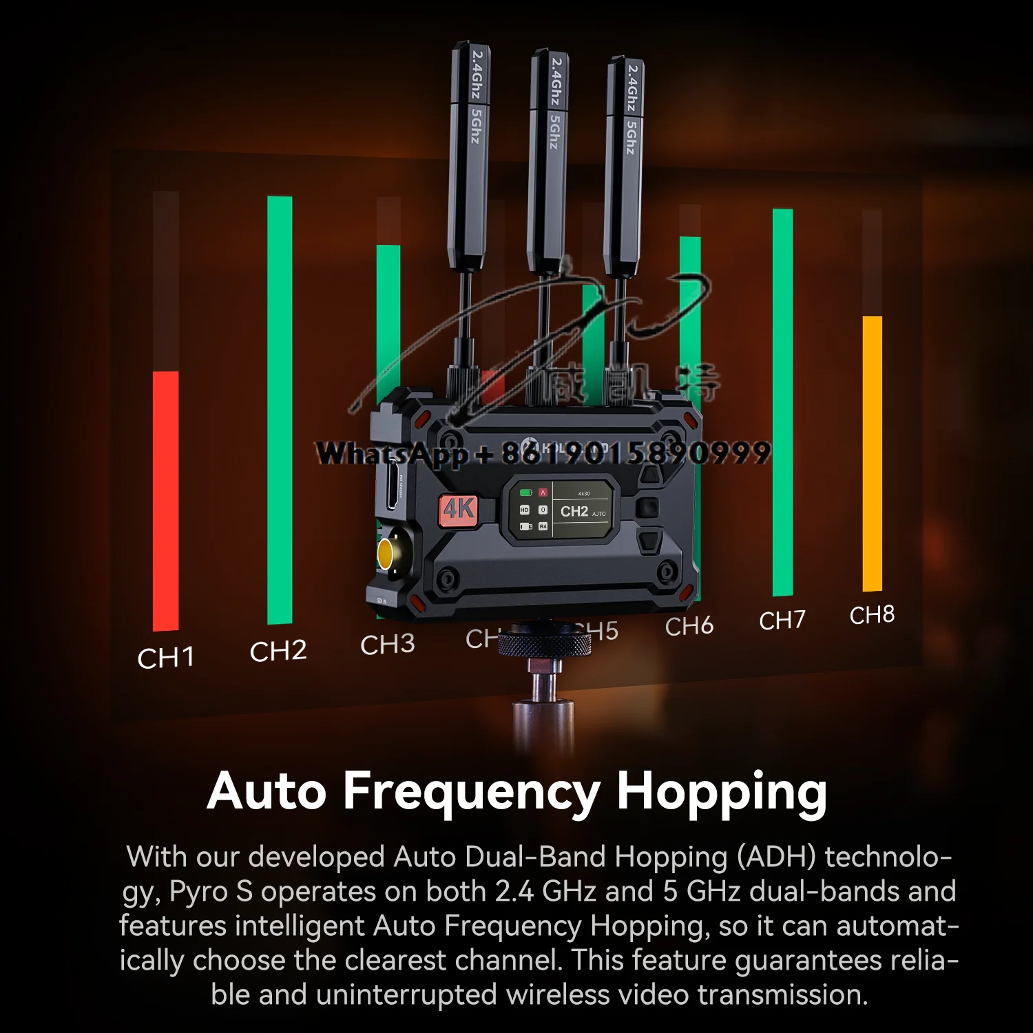 Pyro S 4K 30 1080 P60 1300ft Los Range 50ms Latency UVC Live Stream Wireless Video Transmission System