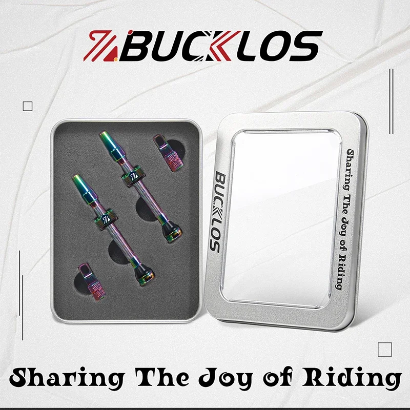 BUCKLOS Bicycle Presta Tubeless Valve 40mm 44mm 55mm 60mm F/V Road Bicycle Rim Valve Aluminum Alloy Bike Valves Cycling Parts