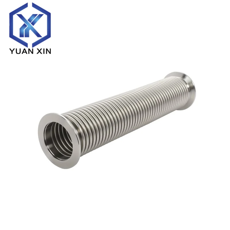 Soffietto ad alto vuoto KF KF16-KF50 100 mm-1000 mm con 2 set di morsetti in acciaio inossidabile