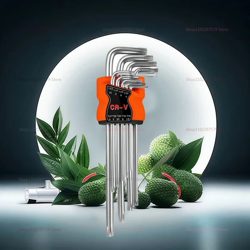 9 قطعة L شكل مزدوج نهاية مفك مجموعة عرافة ألين مفاتيح توركس وجع ستار المفك للمنزل إصلاح السيارات مفك مجموعة