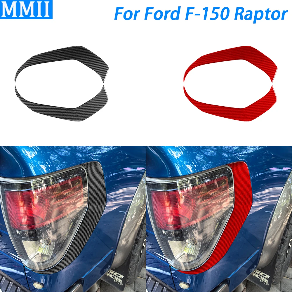 

For Ford F150 Raptor 2009-2014 Real Carbon Fiber Rear Tail Light Brake Lamp Cover Decorative Car Decoration Accessories Sticker