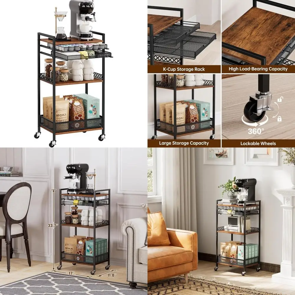 رف حامل أكواب K، منظم محطة القهوة لكبسولات كأس Nespresso Vertuo وK، منظم ملحقات البار متعدد الوظائف #1