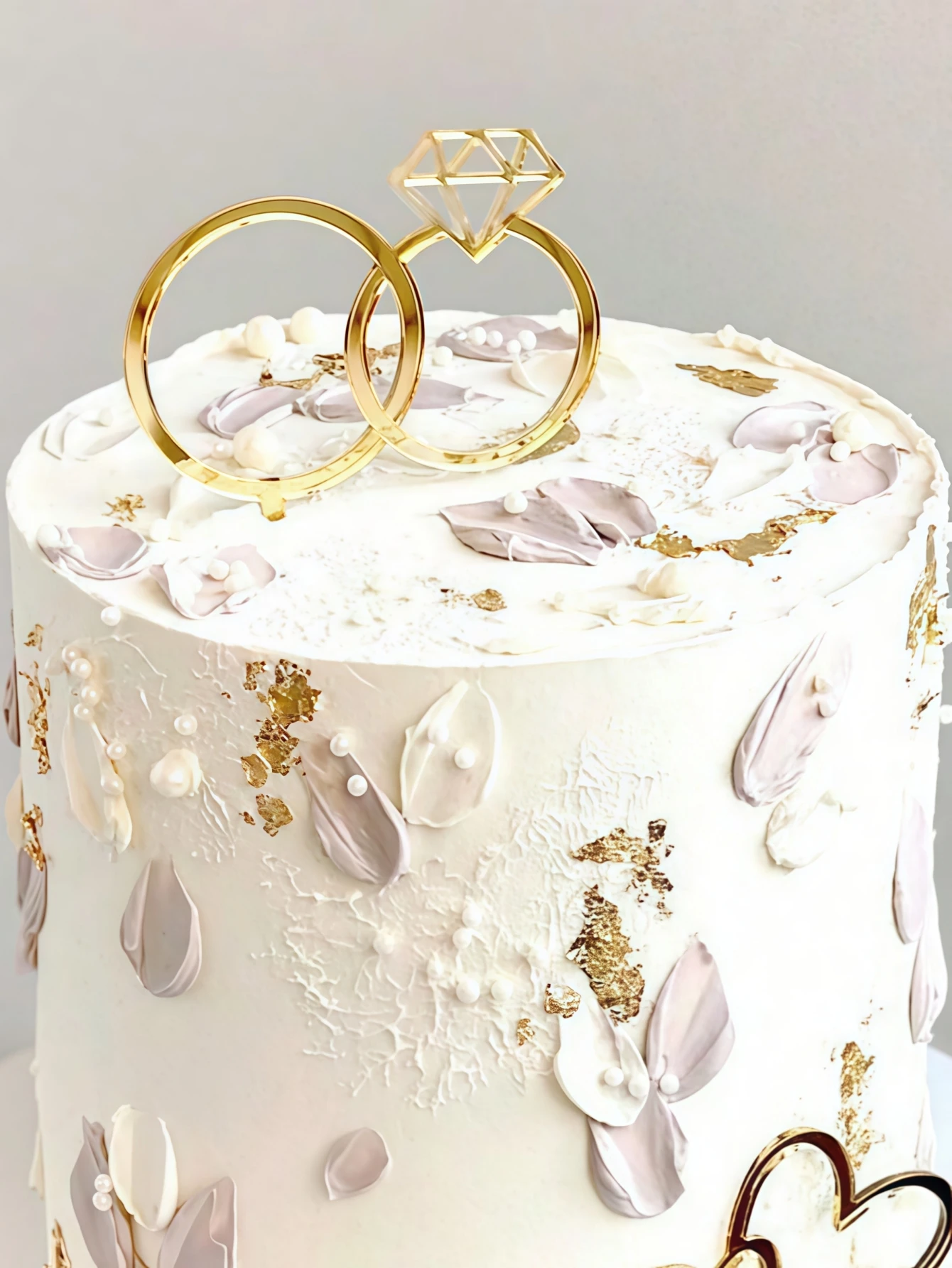 قطعة واحدة من كعكة الأكريليك الدائري الماسي - ديكور للزواج/الخطوبة/الذكرى السنوية/عيد الحب، مستلزمات الخبز #1