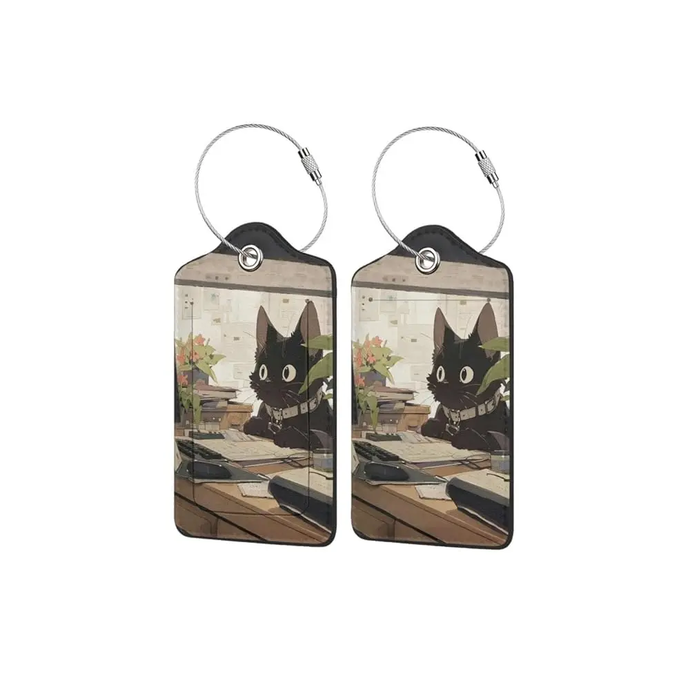 

Free Shipping2 Pack Luggage Tags for Suitcases Leather Tags, Privacy Cover ID Label with Stainless Steel Loop Travel Essentials