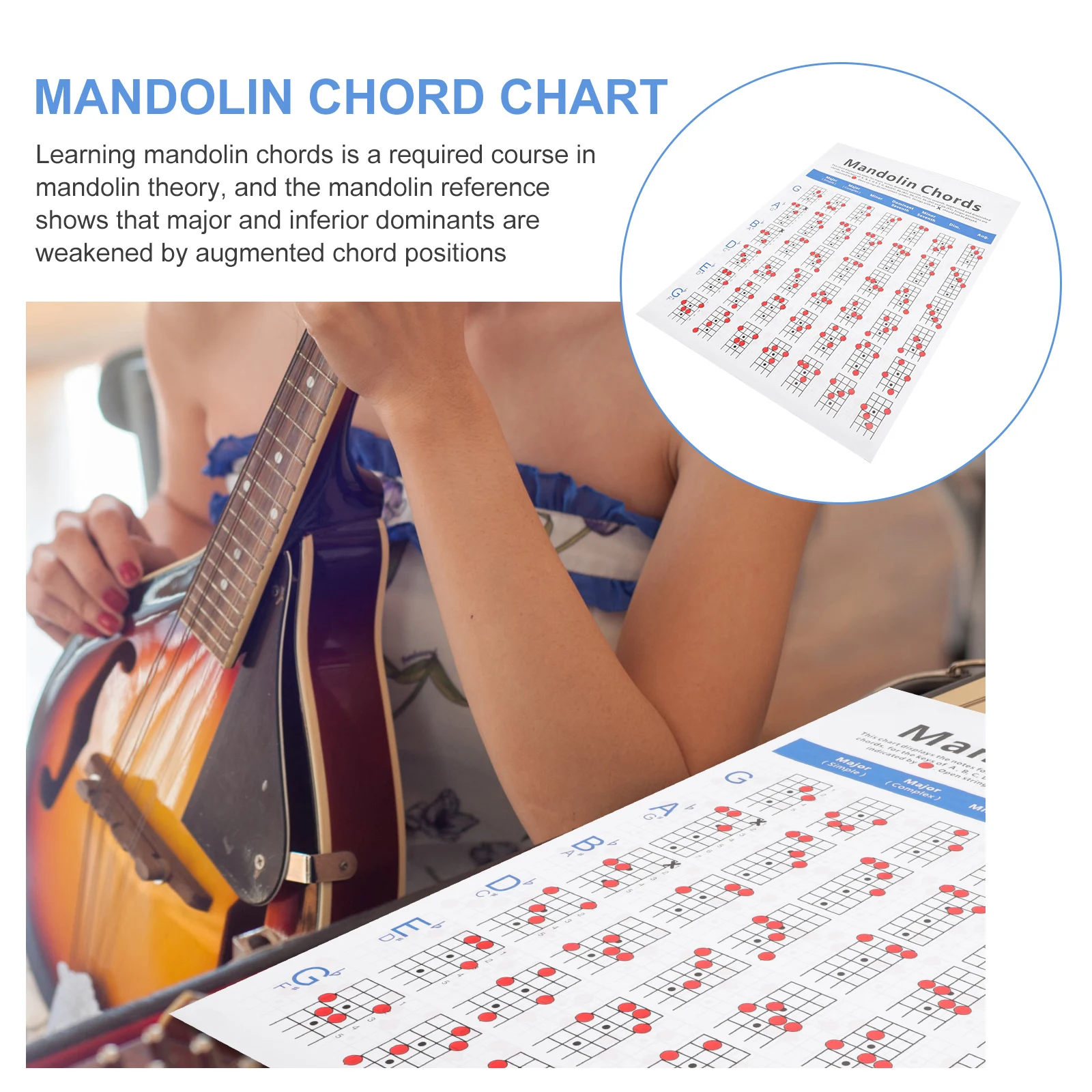 

Premium Mandolin Finger Guide Chart Clear Printed Coated Paper Durable Chord Diagram For Beginners Practice Training Music