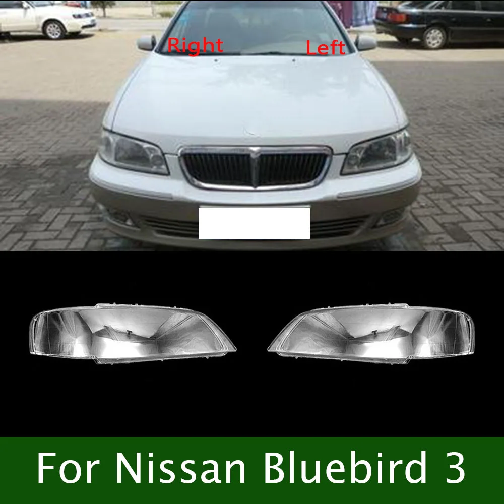 

For Nissan Bluebird 3 Car Front Headlight Lens Cover Clear Car Light Glass Shell Plexiglass Replace Original Auto Gadgets
