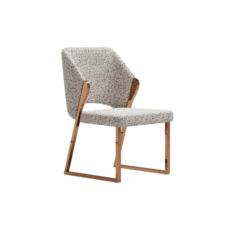 كرسي طعام فاخر وخفيف الوزن كرسي مطعم فاخر كرسي خلفي من الفولاذ المقاوم للصدأ باللون الذهبي الوردي #1