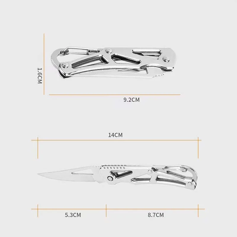 NEW Stainless Steel Blade Shaped Knife Outdoor Camping Self Defense Emergency Survival Knife Tool Folding Portable Key Knife