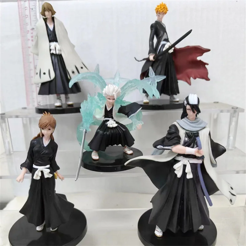 5 Styles Anime Bleach Action Figure Kurosaki Ichigo Kuchiki Rukia Model Toy PVC Figurine Gift Collectibles