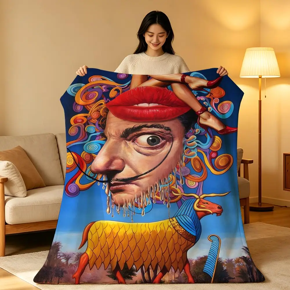 Artist Surreal S-Salvador Dali Throw Soft Warm Flannel Blanket Lightweight for Sofa Bed Couch Travel Adults