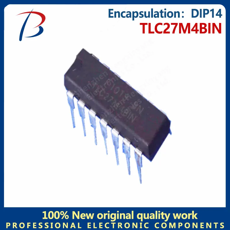 10PCS TLC27M4BIN quad-channel 16V operational amplifier inserted into DIP14