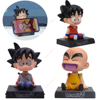 Hot Sale Dragon Ball Z Figure Son Goku Kuririn Shake Head Phone Holder Car Ornaments Collection Model Anime Shake Your Head Doll
