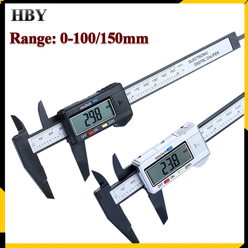 

Digital Vernier Caliper 150mm 6'inch LCD Display Pachometer Gauge Micrometer Carbon Fiber Calibrator Carpentry Measuring Tools