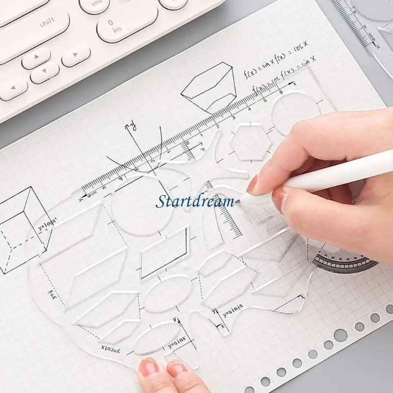 Geometry Ruler Architectural Templates Drawing Template Template Drafting Ruler K92C
