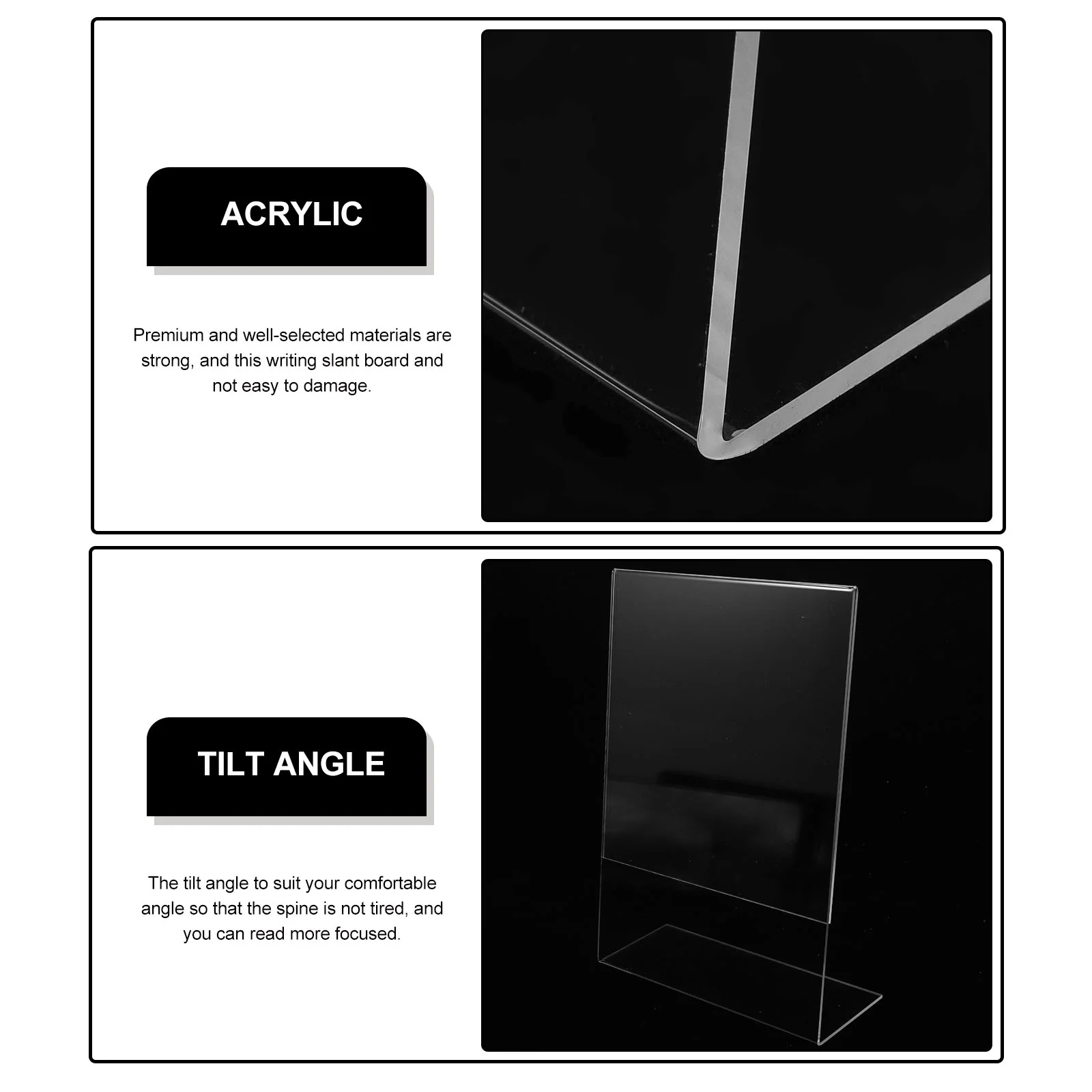 Board for Desk Reading Tablet Stand Multi-function Slant Portable Transparent Acrylic Palette