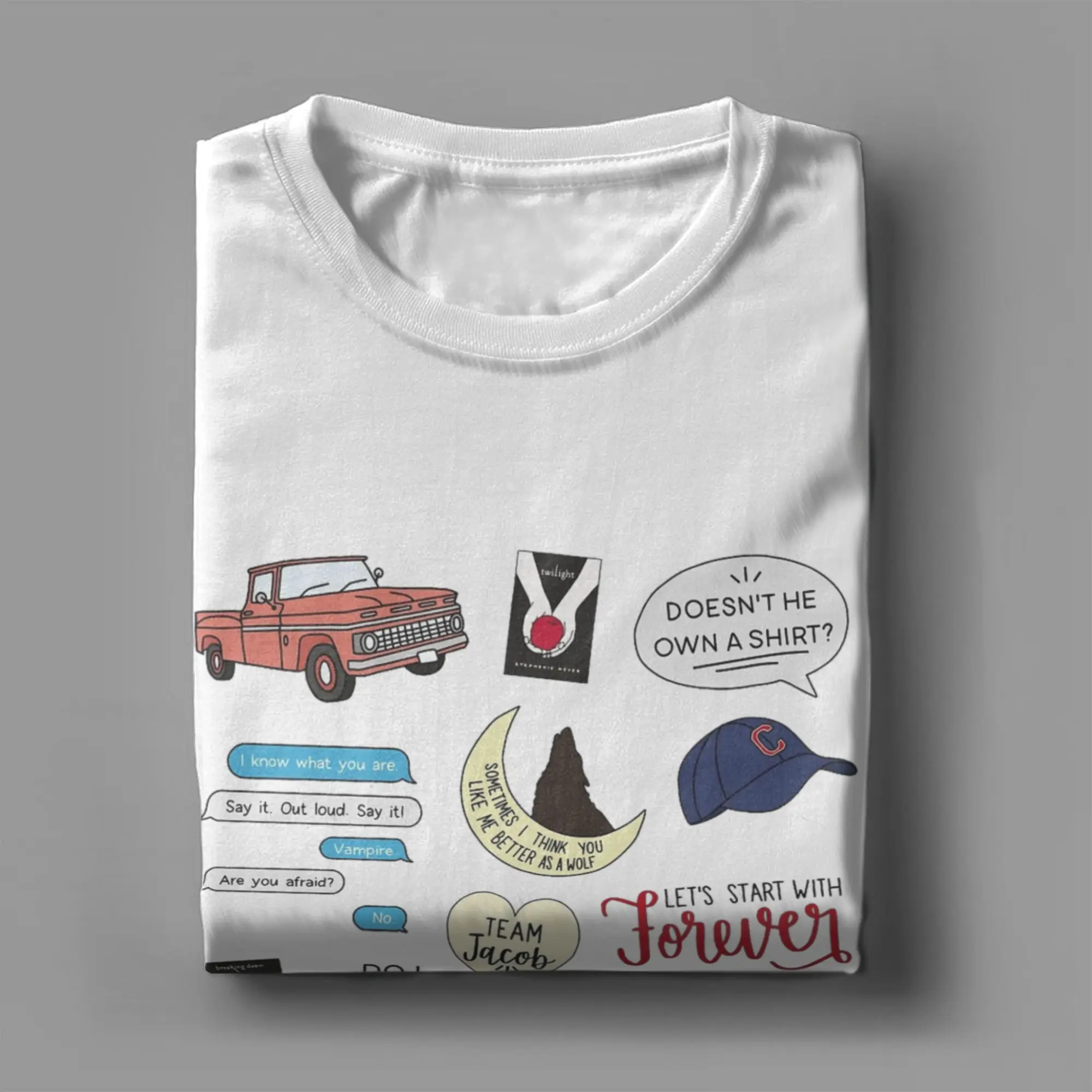 مضحك الشفق الفيلم والكتاب الفن تي شيرت الرجال س الرقبة القطن الخالص تي شيرت قصير الأكمام تيز هدية بلايز