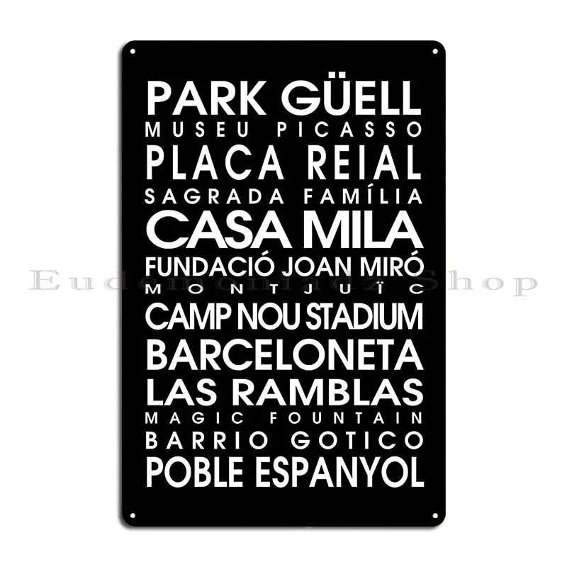 Barcelona City Roll Metal Plaque Poster Mural Classic Custom Printed Plaques Tin Sign Poster