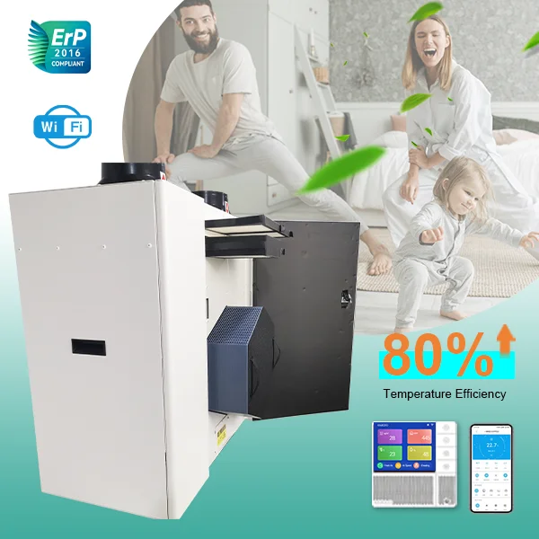 

Гибкий настенный рекуператор тепла из нержавеющей стали для систем вентиляции и кондиционирования (MVHR) для жилых помещений, для наружного применения