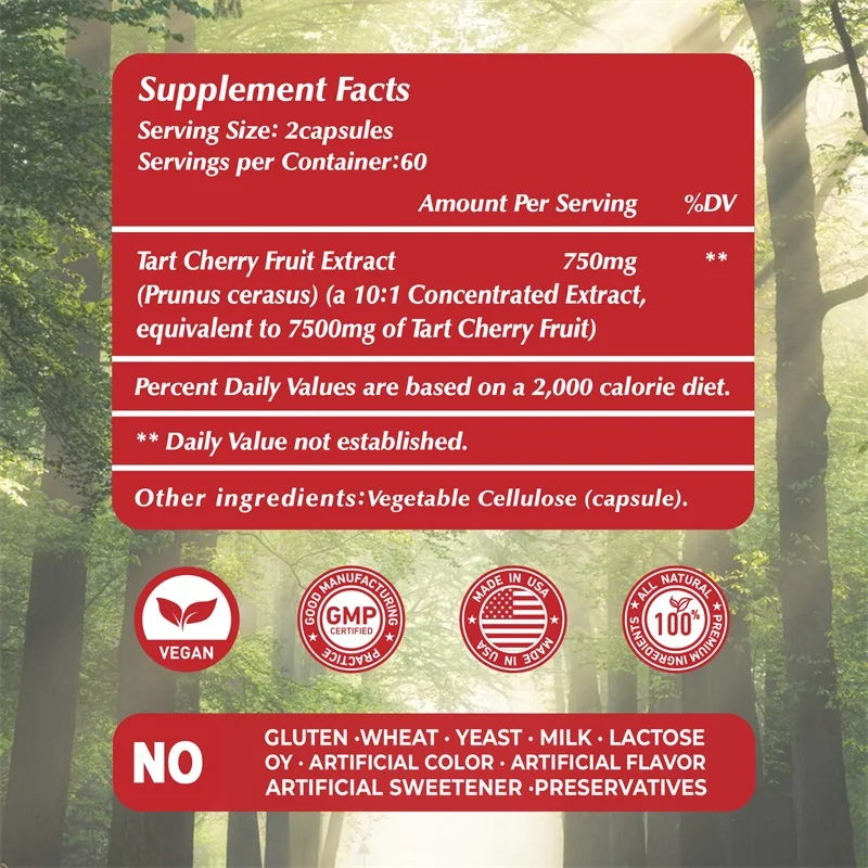 Tart Cherry - Supports Joint Health, Sleep and Balanced Uric Acid Levels for Enhanced Physical and Mental Health