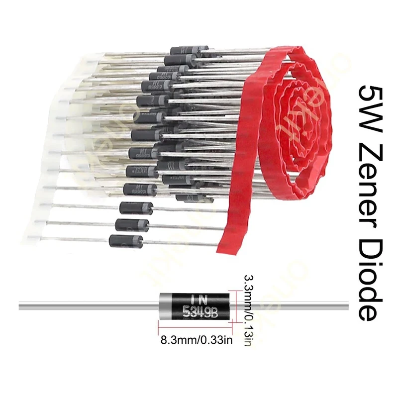 50pcs/lot 5W Zener Diodes CASE17-02 3V3-200V