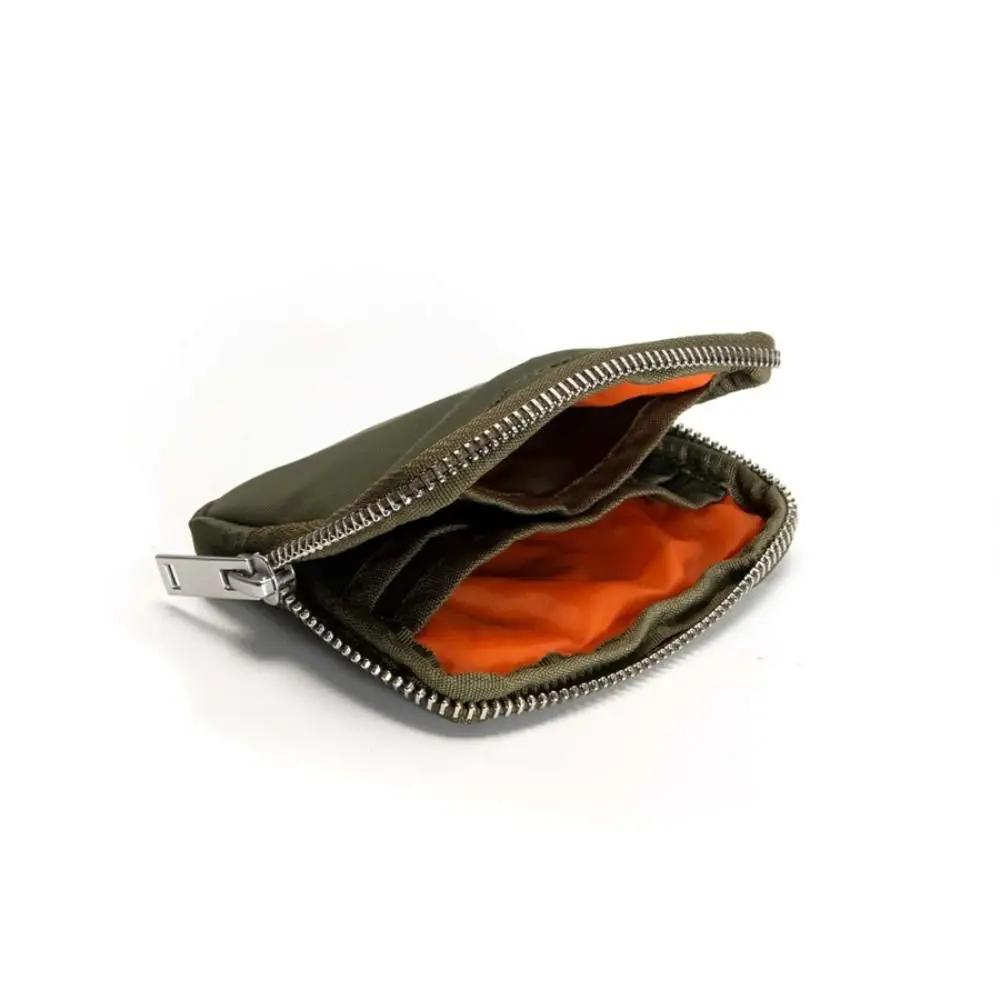 Portable Nylon Coin Purse Card Holder Korean Style Men Wallet RFID Anti-theft Zipper Pouch Mini Earbuds Storage Bag Earphone Bag