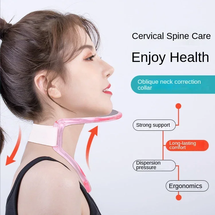 Dispositivo de tracción Cervical ajustable de doble barbilla, soporte para el cuello, corrección de postura de columna vertebral, entrenamiento de cuello, dispositivos de Estiramiento facial