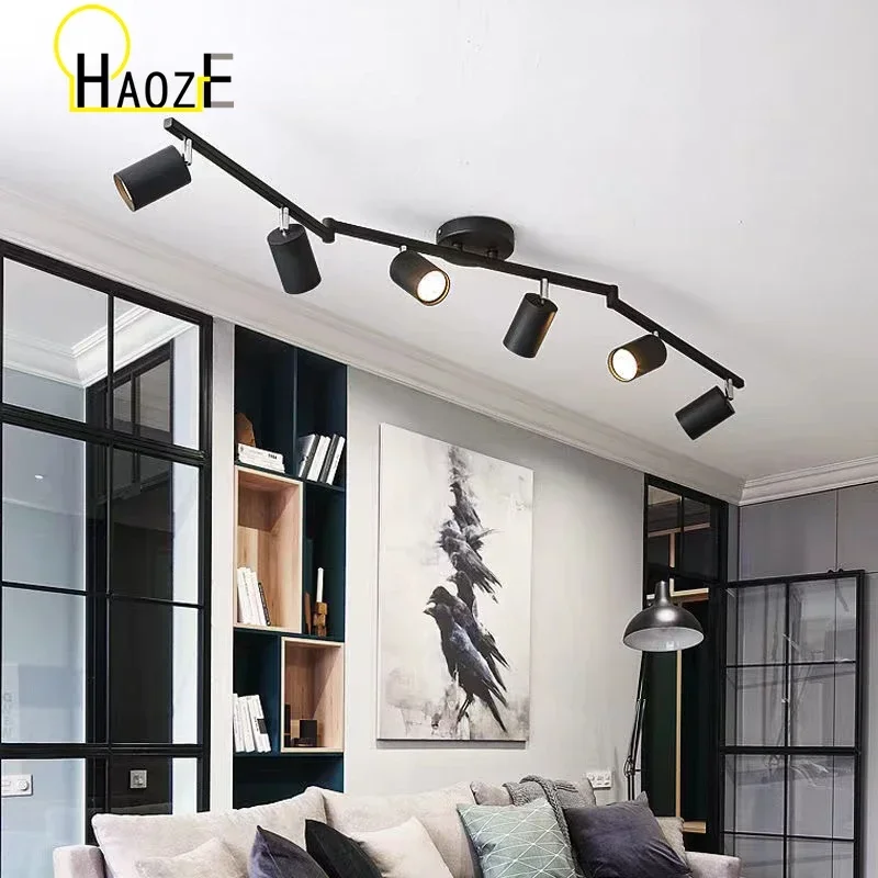 

Haoze LED Ceiling Light Multihead Rotatable Black White Spotlight For Bedroom Living Room Dining Rooms Coffee Shop Decoration