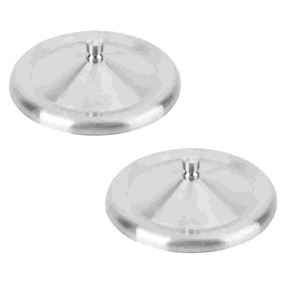 2 Pcs Stainless Steel Lid Round Covers Cup Lids Espresso Cups Know Mug Coffee Leakproof Heat Preservation Travel Child with