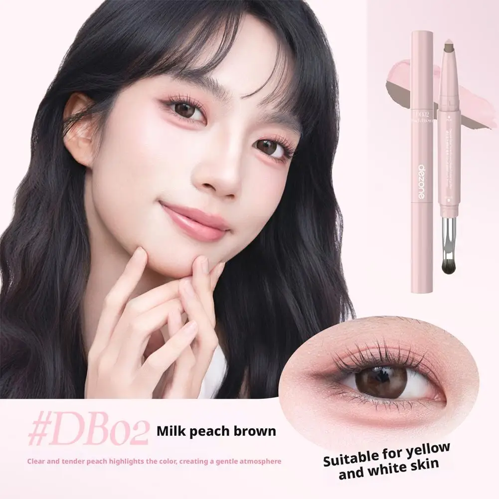 DEZONE doppelköpfiger liegender Seidenraupenstift unter den Eyeliner, aufhellender Nude Pink Shadow Stick, dreidimensionales Augen-Make-up für Tränensäcke