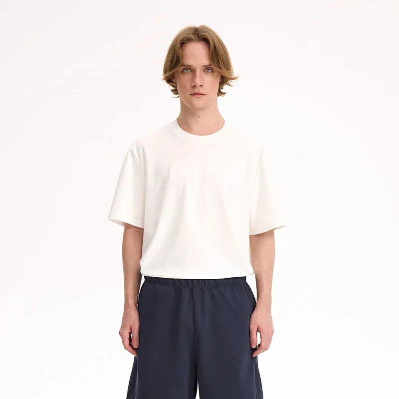 

2025 Fashion Summer Solid Color Cool Casual And Free Style Short Sleeve T-Shirt Premium Sense Retro Ins Trendy T-Shirt WBP5