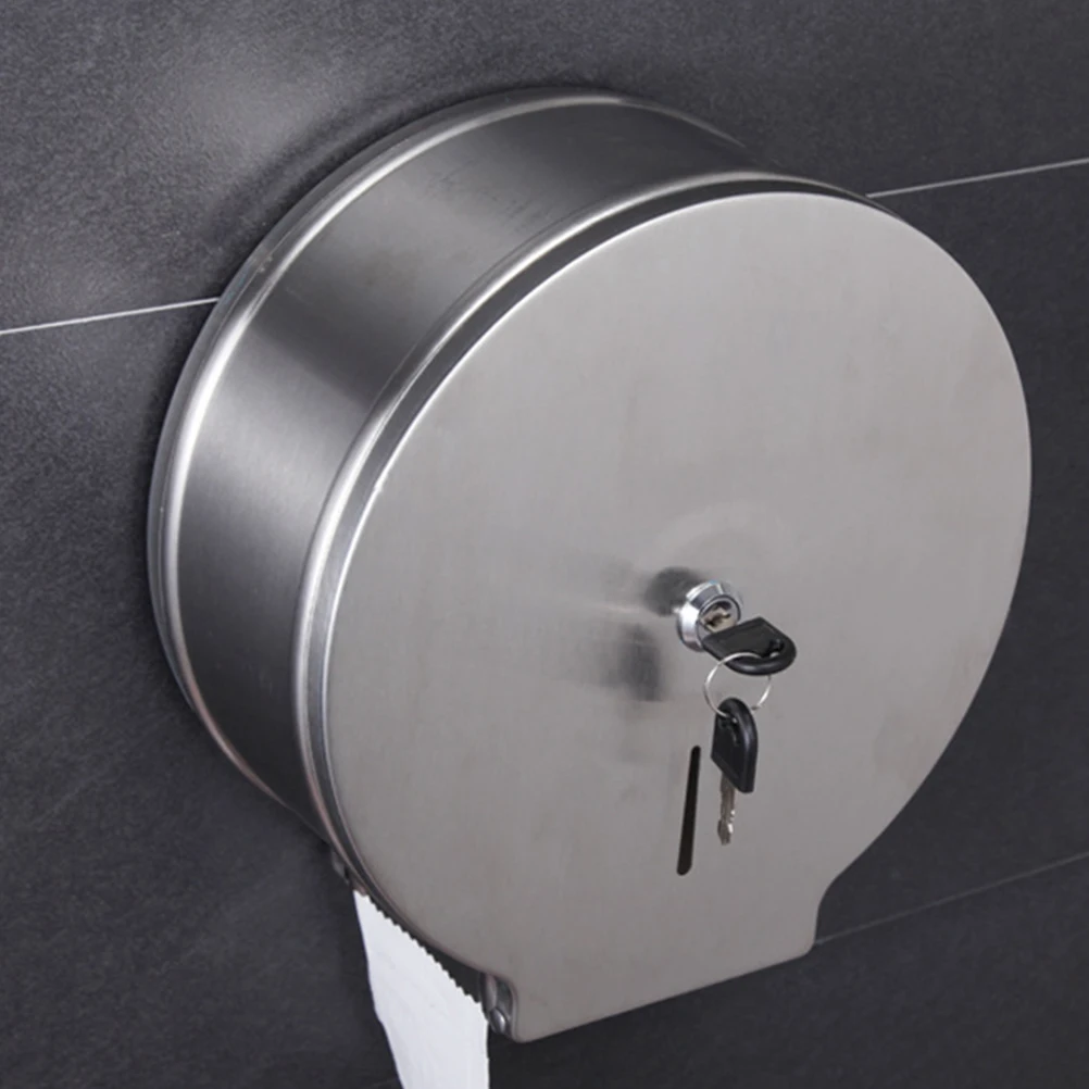 

1Pcs Stainless Steel Tissue Holder Modern Round Design Bathroom Accessories Anti-Splashing Easy Install Tissue Holder