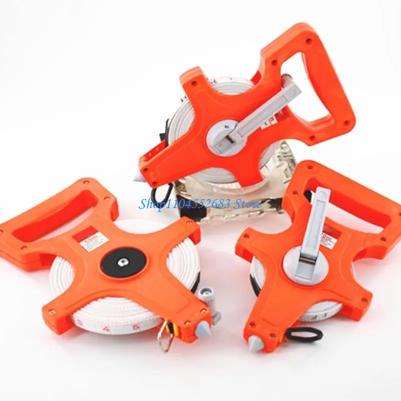 Y6GD Measuring Tool Open Reel Tape Measure 4 Size 20M 30M 50M 100M Easy Carry Handle