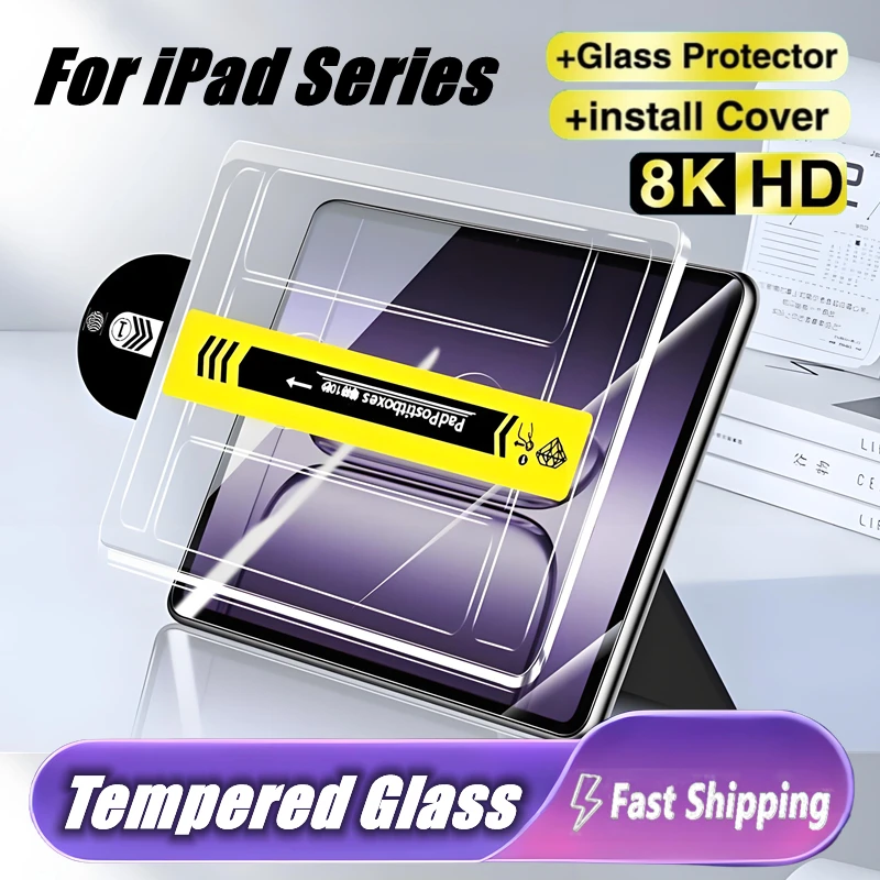 Accurate Install Tool Tempered Glass For iPad Pro 13 11 10 12.9 M4 M3 M2 10t 9t for iPad Air Mini 6 7 Screen Protector Film