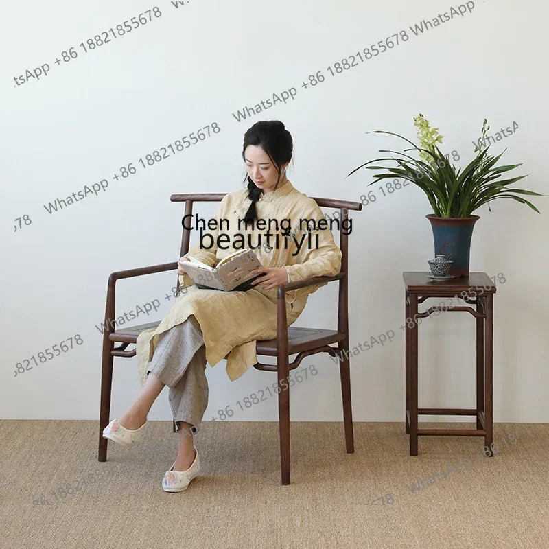 X 32 New Chinese-style solid wood armchair, black walnut, Tai Shi, three-piece set, master chair, Ming-style furniture