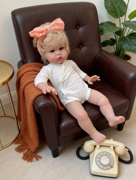 

NPK 24'' Hand Painting 3D Skin with Visible Veins Reborn Baby Ellie with Rooted Blonde Hair Soft Body Toddler Baby Muñecas