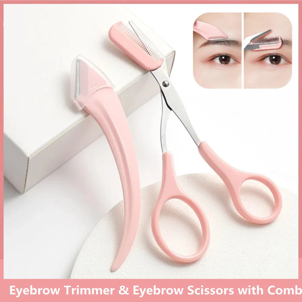 EyeblogugTrimmer-Ciseaux avec peigne pour femmes, produits de beauté, couteau de coupe, tondeuse à sourcils intérieure, outils de maquillage