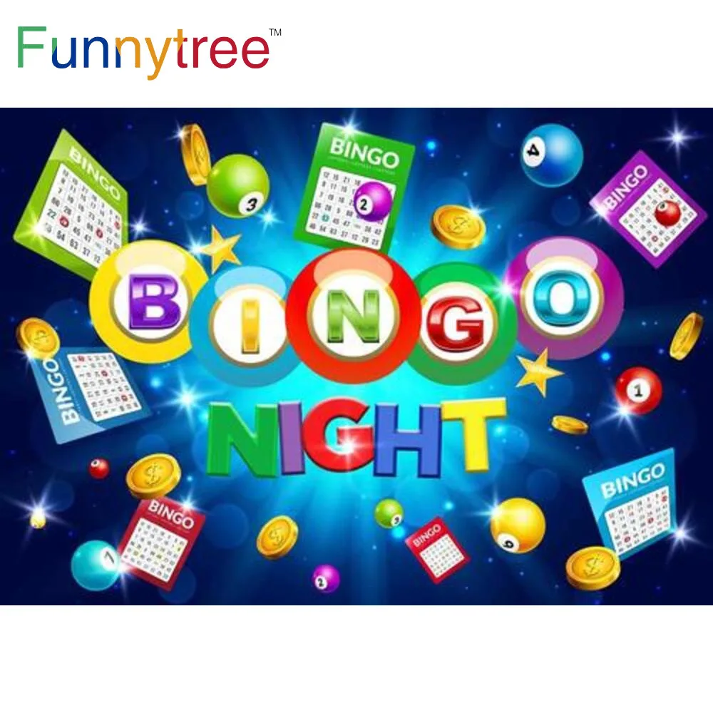 Funnytree Bingo Balls Game Theme Birthday Party Background Time Friends Cards Celebrate Cake Table Decor Photozone Backdrop