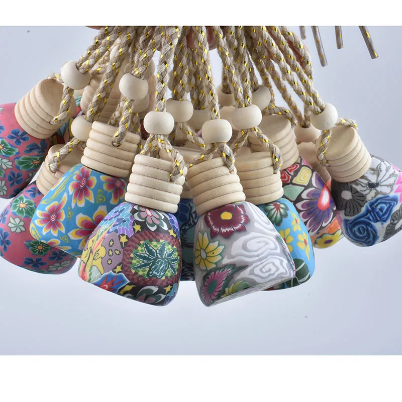 

20Pcs/Lot High-Quality 12ML/15ML Mix Style Polymer Clay Car Perfume Hanging Bottle with Wooden Cork