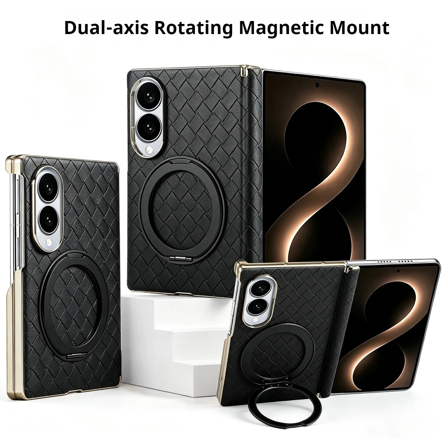 For Samsung Galaxy Z Fold 8 Wide 5G Case Luxury Ultra-thin Magnetic Wireless Charging Bracket Shockproof Back Cover Accessories