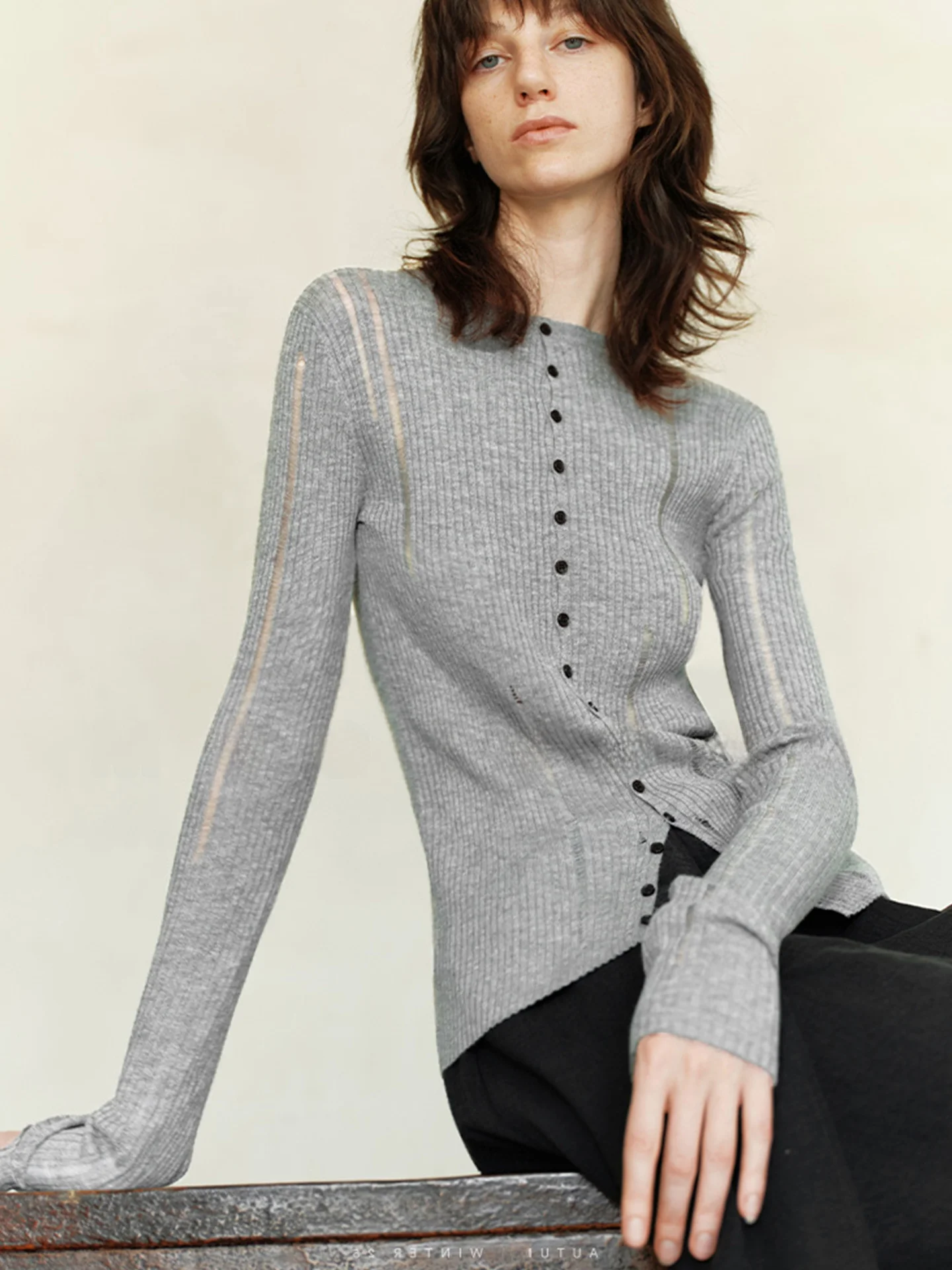 

Women's Knitted Hollow out Long Sve round Ne Cardigan Pure Color Versatile Base irt Luxury Simple Commute Sle Autumn...