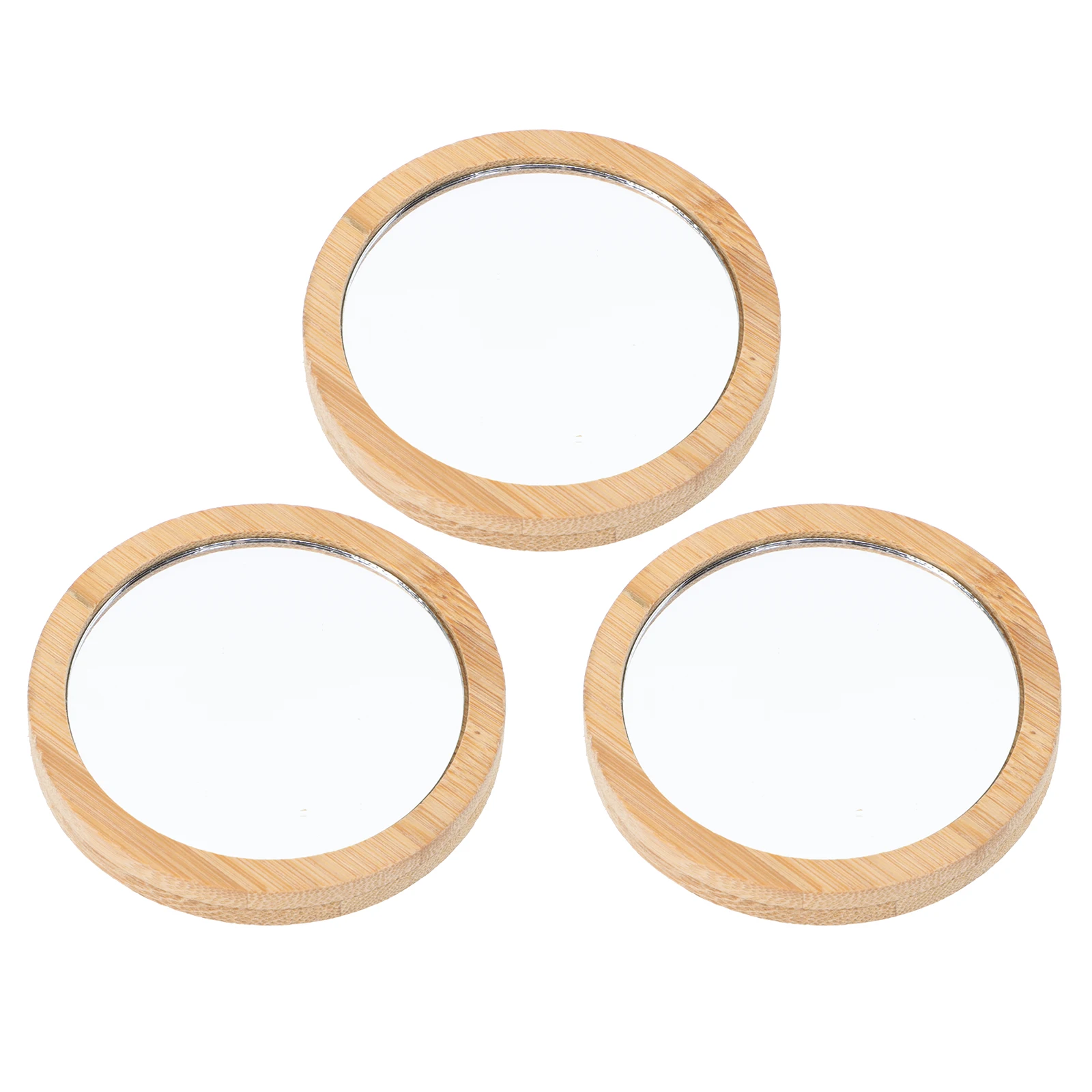 กระจกแต่งหน้าพกพาขนาดเล็ก 3 ชิ้น กระจกแต่งหน้าทรงกลมขนาดเล็ก น้ำหนักเบา กระจกพกพาสำหรับผู้หญิง