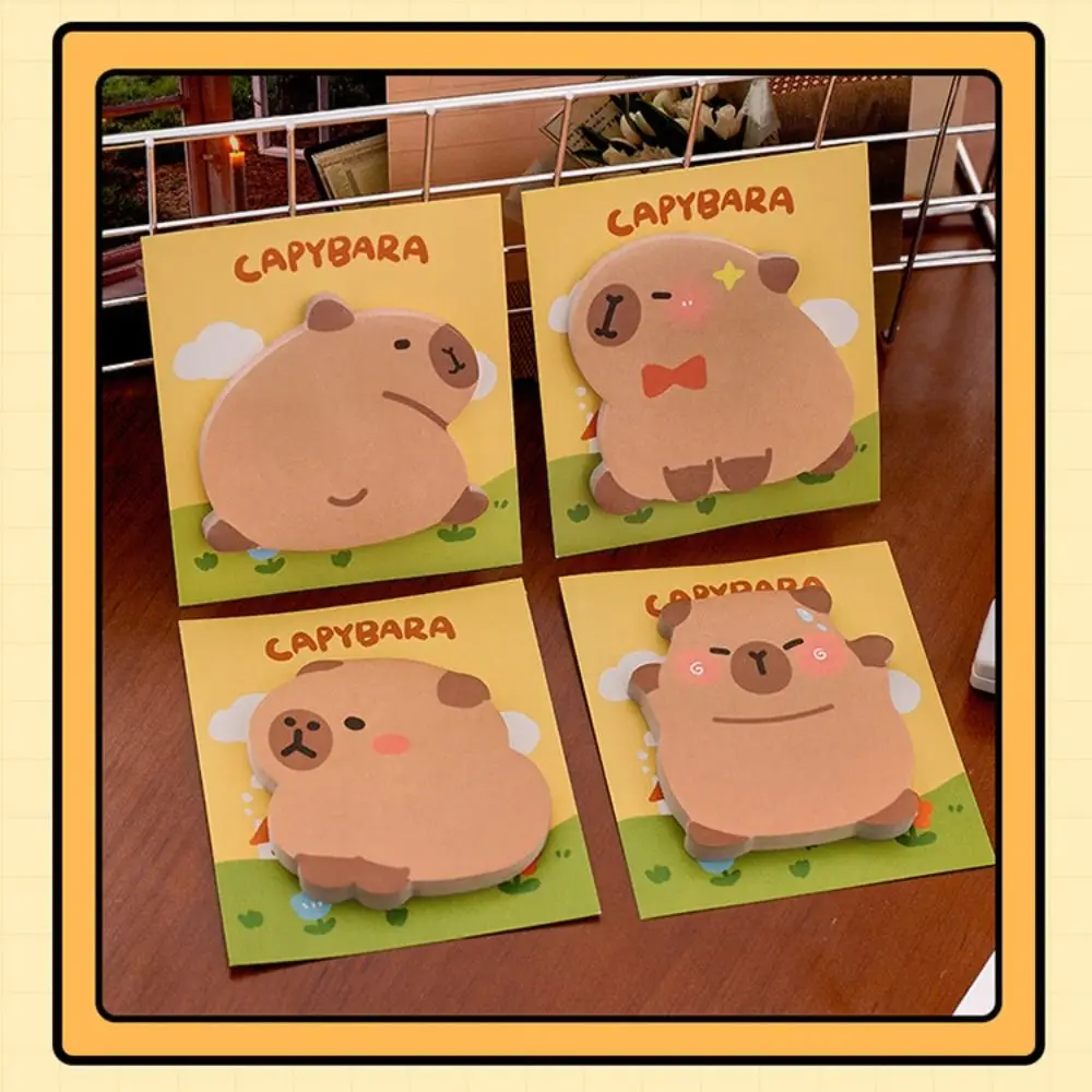 Capybara Sticky Notes Cute Memo Pad 30 Sheets To Do List Cartoon Planner Sticker Self-adhesive Notepad