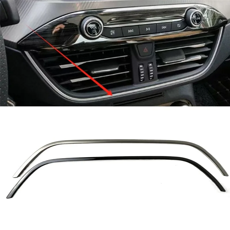1PC Stainless Steel Central Control Air Conditioning Outlet Decoration Cover For 2019-2021 FORD Focus 4 MK4 Car Accessories