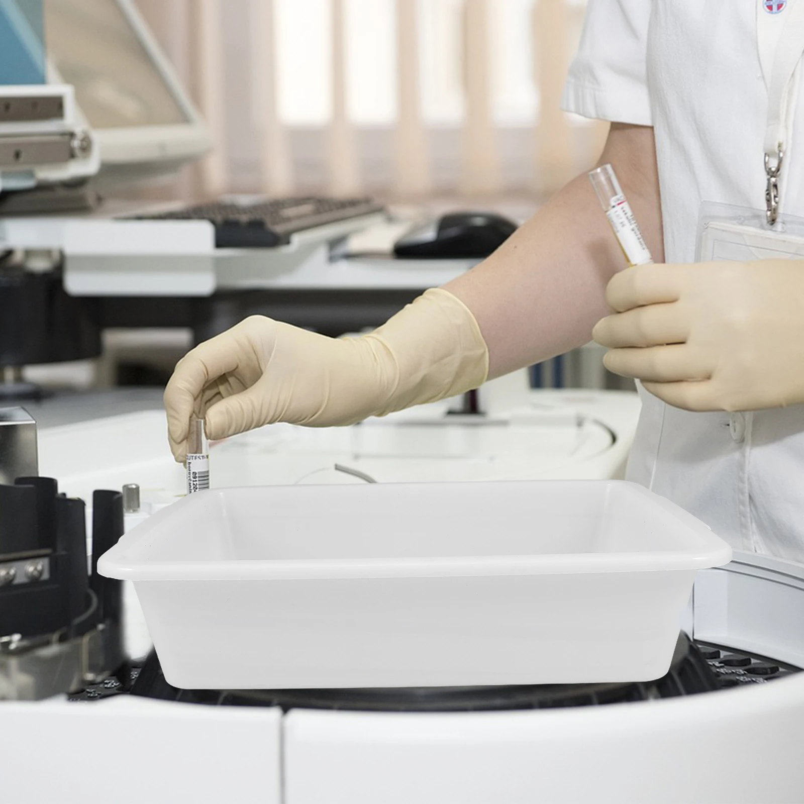 Laboratory Tray Spill Containment Shallow Plastic Organizing Storage Solution for Chemical Experiments and Education Lab Sample