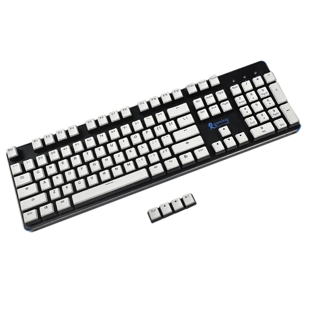 Perfil OEM para teclado mecánico MX, tapa de tecla de pudín blanco y amarillo, color café, 104, 108, PBT, Doubleshot, transparente, Stoc, no brillante