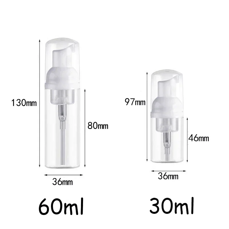 50 Stuks 60Ml/30Ml Schuimdispenser Fles Plastic Navulbare Mini-Schuimende Schuimfles Met Zeepdispenser Pompflessen-Voor Op Reis