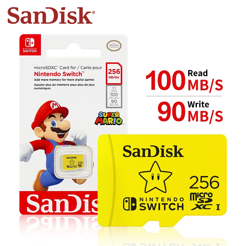Оригинальная карта SanDisk microSDXC для Nintendo Switch 1 ТБ 512 ГБ 256 ГБ 128 ГБ 64 ГБ карта Micro SD Макс 100 Мб / с карта памяти