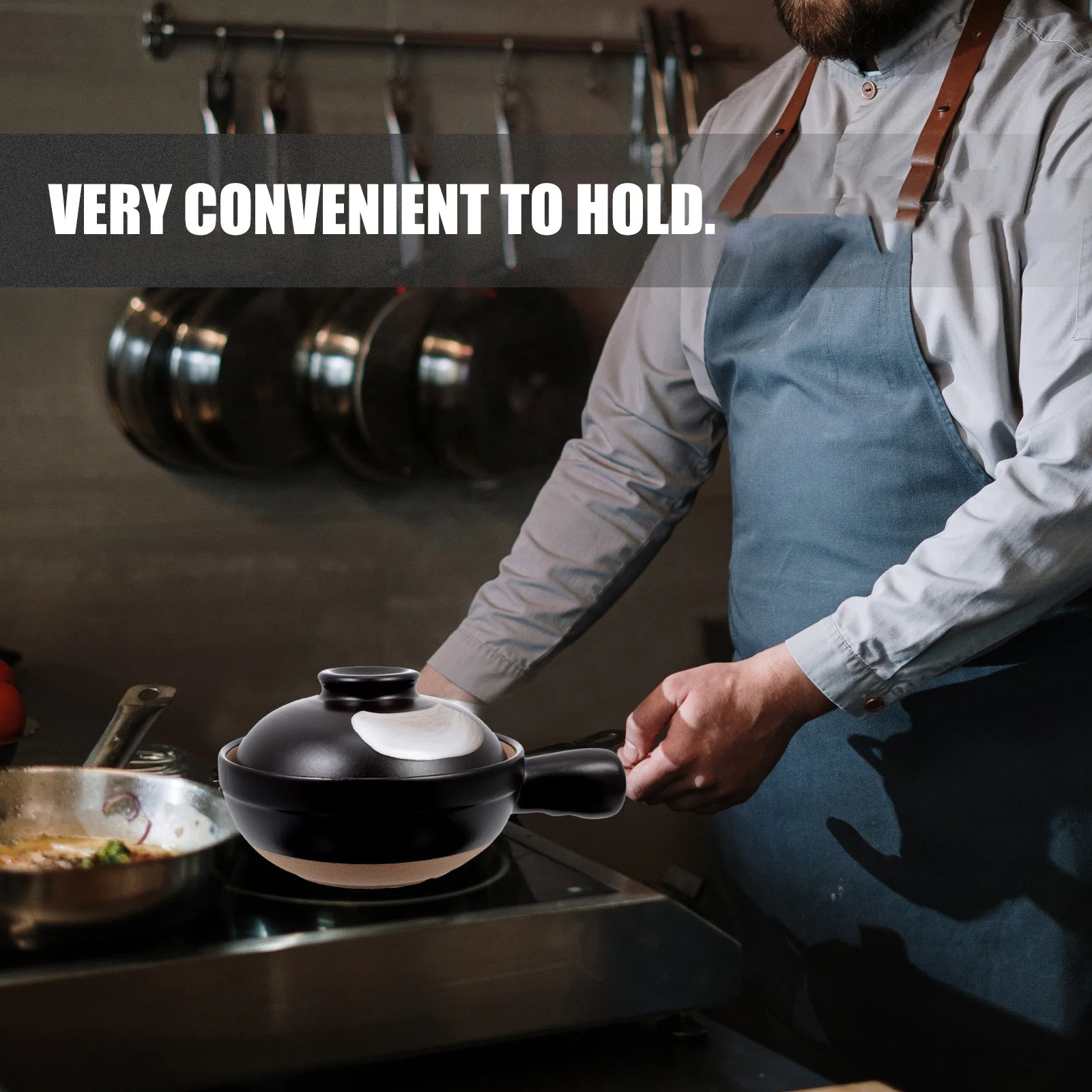 

Small Single Handle Clay Pot Ceramic Non-Stick Heat Resistant Casserole for Soup Rice Noodles Stew Cooking Home Kitchen Use