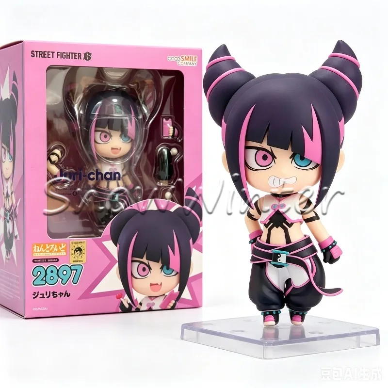 【In-stock】GSC Nendoroid 2897 Han Juri Street Fighter6 Cute Chibi Figure With Extra Replaceable Face Expression Parts Set
