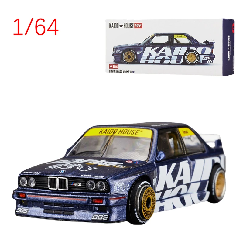 

Diecast 1/64 Scale Model Car BMW M3 E30 Kaido Works V1 Alloy Car Model BMW M3 Play Vehicles Toys for Boys Original Box